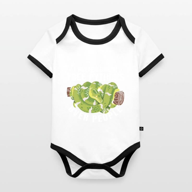 Green Tree Python Baby Bio-Kurzarm-Kontrastbody
