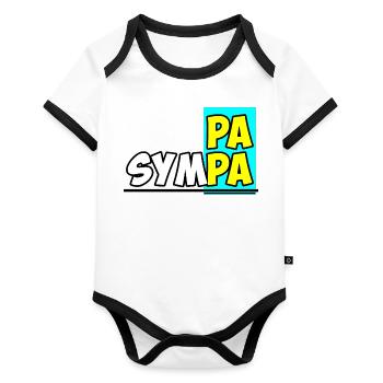 Papa sympa - Body Bébé bio contrasté manches courtes - blanc/noir  - Devant