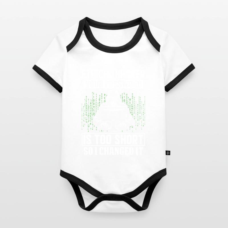 Ethischer Hacker Cyber Security Code Cracker Lustig Baby Bio-Kurzarm-Kontrastbody