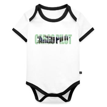 Cargo pilot C-160 - Baby Bio-Kurzarm-Kontrastbody - Weiß/Schwarz  - Vorne
