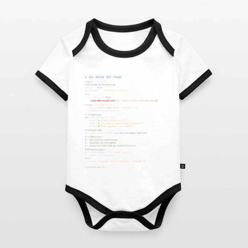 404 Brain Not Found Python Code Organic Baby Contrasting Bodysuit