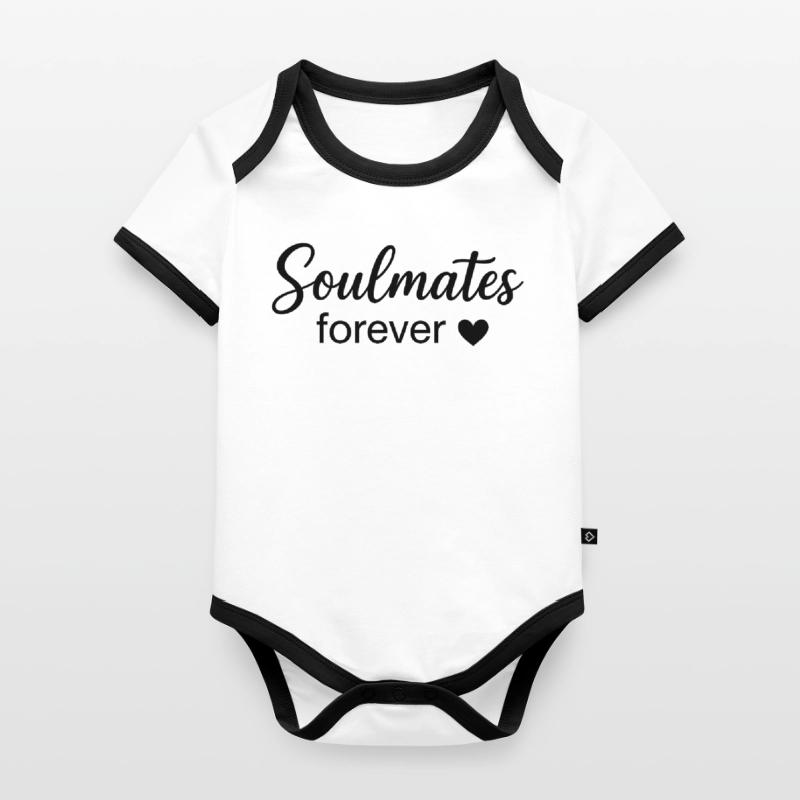 Âmes éternelles Boho Scripture Design Body Bébé bio contrasté manches courtes