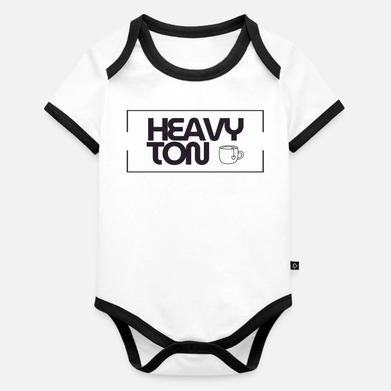 HeavyTon - Body Bébé bio contrasté manches courtes - blanc/noir 