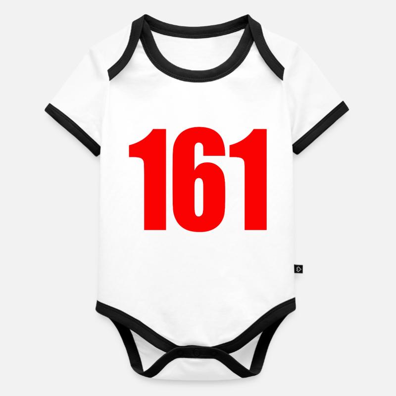 161 – Antifa Code Statement - Baby Bio-Kurzarm-Kontrastbody - Weiß/Schwarz 