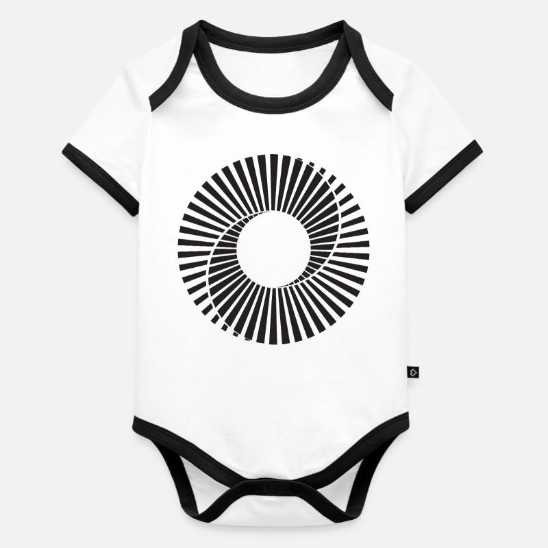 Scanimation-Spiraldesign - Baby Bio-Kurzarm-Kontrastbody - Weiß/Schwarz
