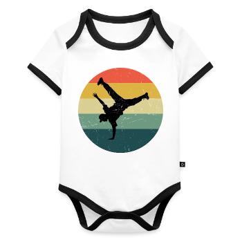 The hip-hop dancers and breakdancing go together - Organic Baby Contrasting Bodysuit - white/black  - Front