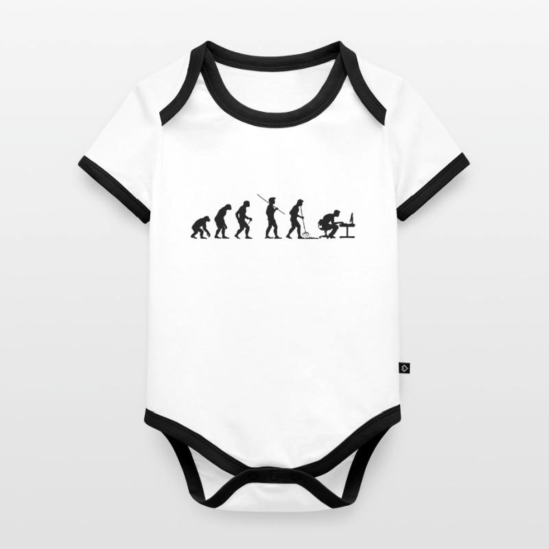 Programmer Computer Freak Evolution Organic Baby Contrasting Bodysuit
