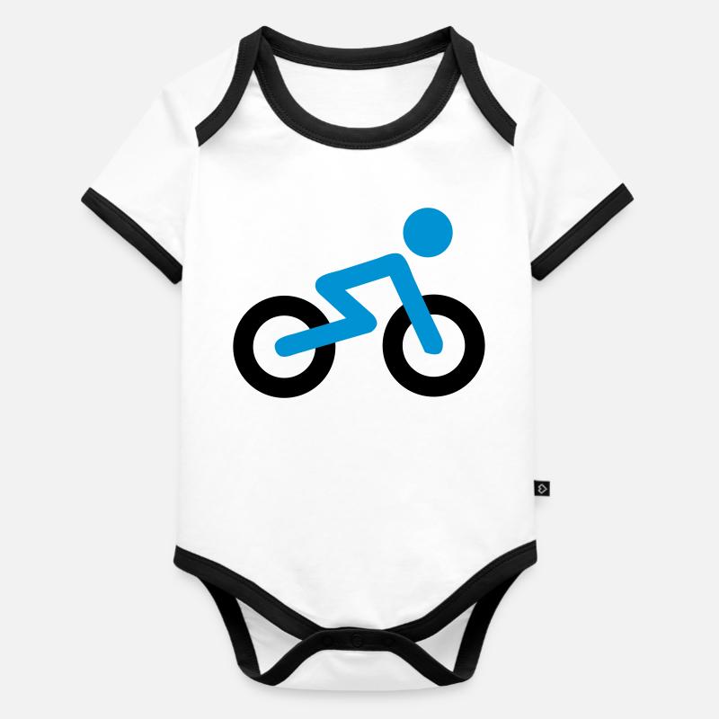 Bicyclette - Body Bébé bio contrasté manches courtes - blanc/noir