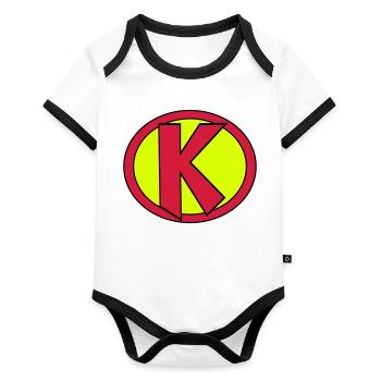 Super, Superheld, Superheldin, Hero, K - Organic Baby Contrasting Bodysuit - white/black  - Front