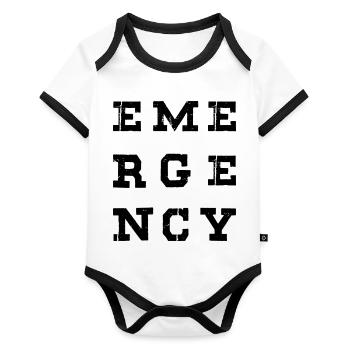 Nurse Doctor Hospital Krankenschwester - Baby Bio-Kurzarm-Kontrastbody - Weiß/Schwarz  - Vorne