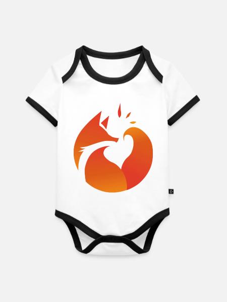Fox Fox - Organic Baby Contrasting Bodysuit - white/black 