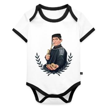 Für echte Rieser. Für echte Riesbauern. - Baby Bio-Kurzarm-Kontrastbody - Weiß/Schwarz  - Vorne