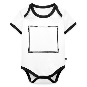 2577109 Rahmen - Baby Bio-Kurzarm-Kontrastbody - Weiß/Schwarz  - Vorne