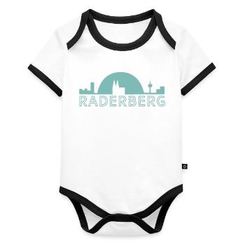 Köln Raderberg Veedelstuff - T-Shirts & mehr - Baby Bio-Kurzarm-Kontrastbody - Weiß/Schwarz  - Vorne