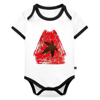 Autumn Leaf E 245 - Organic Baby Contrasting Bodysuit - white/black  - Front