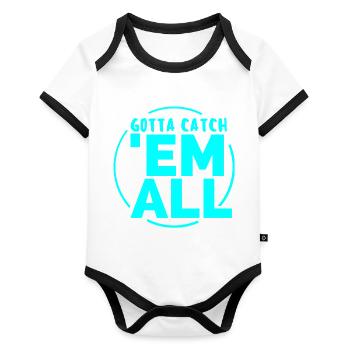 GOTTA CATH 'EM ALL - Body Bébé bio contrasté manches courtes - blanc/noir  - Devant