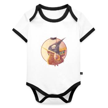 Bateau pirate Chasse au trésor Eye Patch Ship - Body Bébé bio contrasté manches courtes - blanc/noir  - Devant