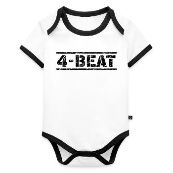 4 Beat - Organic Baby Contrasting Bodysuit - white/black  - Front