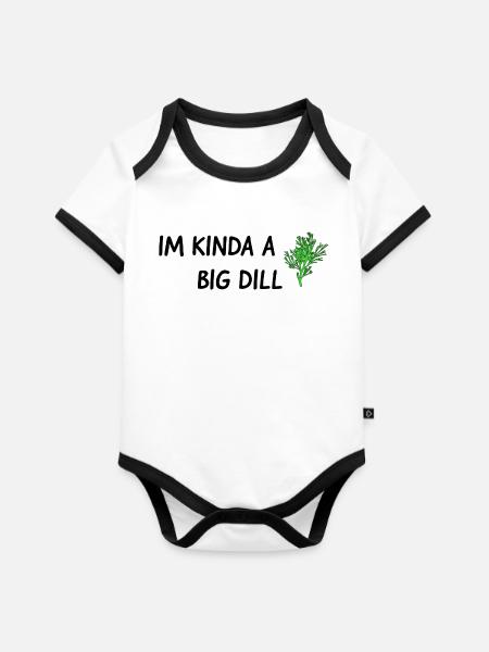 Ein großer Dill - Baby Bio-Kurzarm-Kontrastbody - Weiß/Schwarz