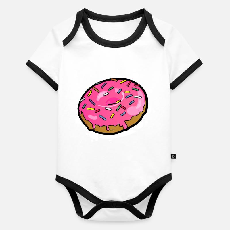 Donuts 2 - Body Bébé bio contrasté manches courtes - blanc/noir