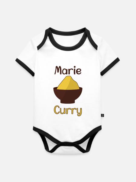marie curry - Baby Bio-Kurzarm-Kontrastbody - Weiß/Schwarz