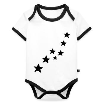 stars - Body Bébé bio contrasté manches courtes - blanc/noir  - Devant