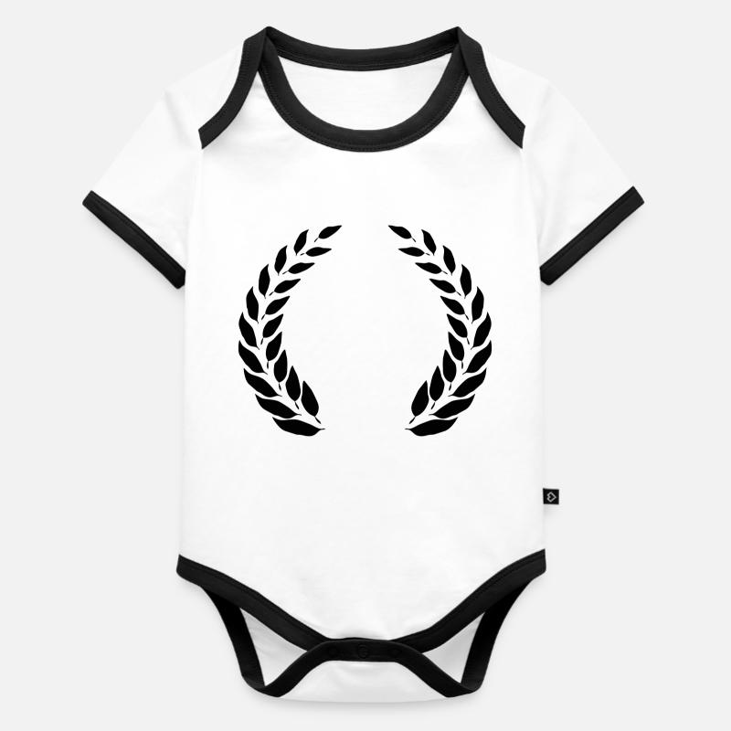 Conception de couronne de laurier Body Bébé bio contrasté manches courtes