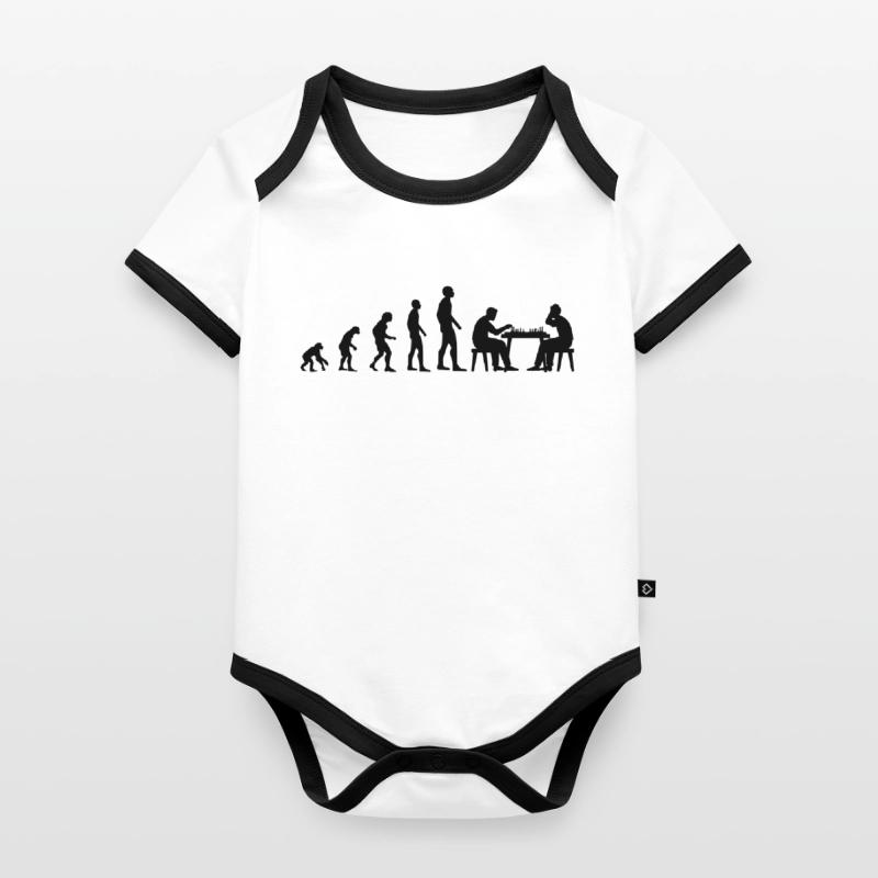 Chess Evolution Development Organic Baby Contrasting Bodysuit