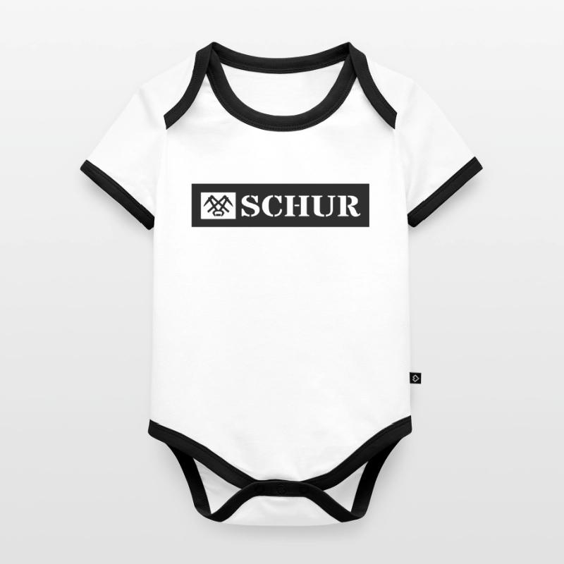 Schur oder Hallo im Siegerland, Farbe variabel! Baby Bio-Kurzarm-Kontrastbody