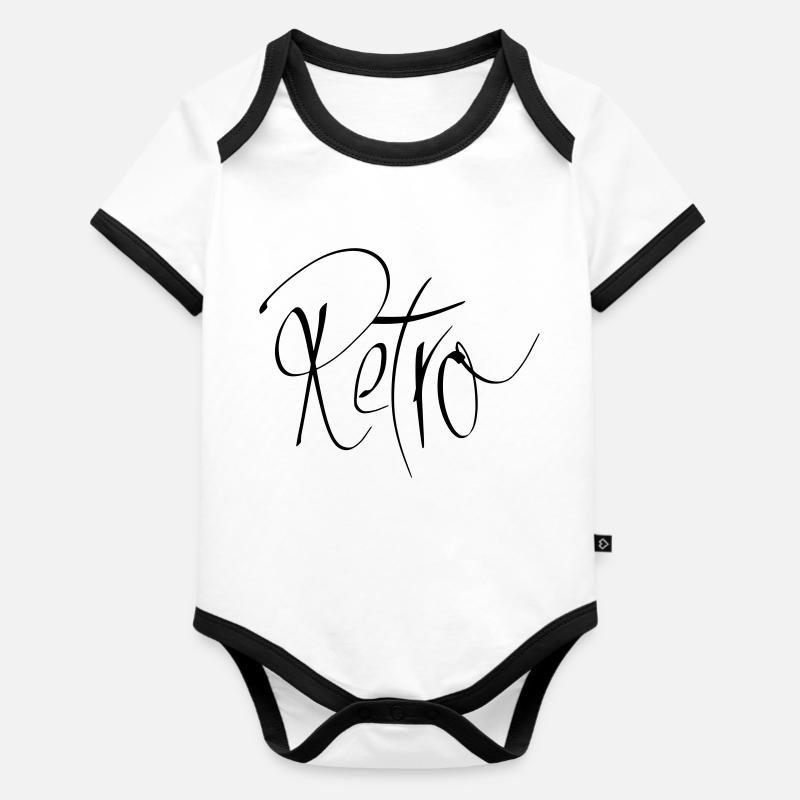 rétro - Body Bébé bio contrasté manches courtes - blanc/noir 