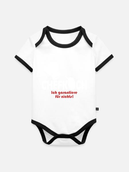 Chefkoch - Baby Bio-Kurzarm-Kontrastbody - Weiß/Schwarz