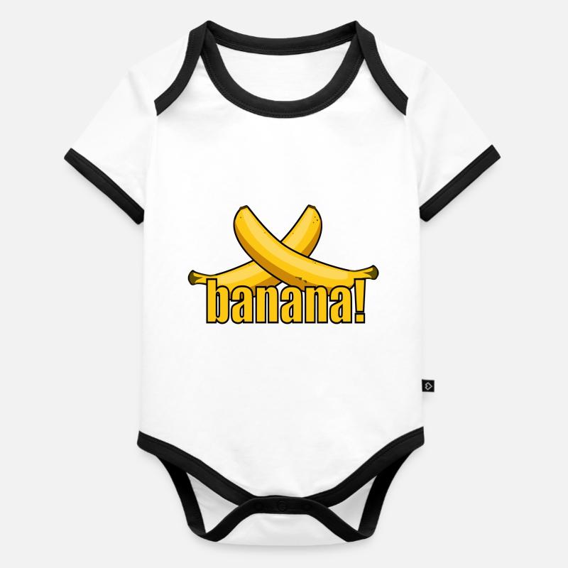 banane! Body Bébé bio contrasté manches courtes
