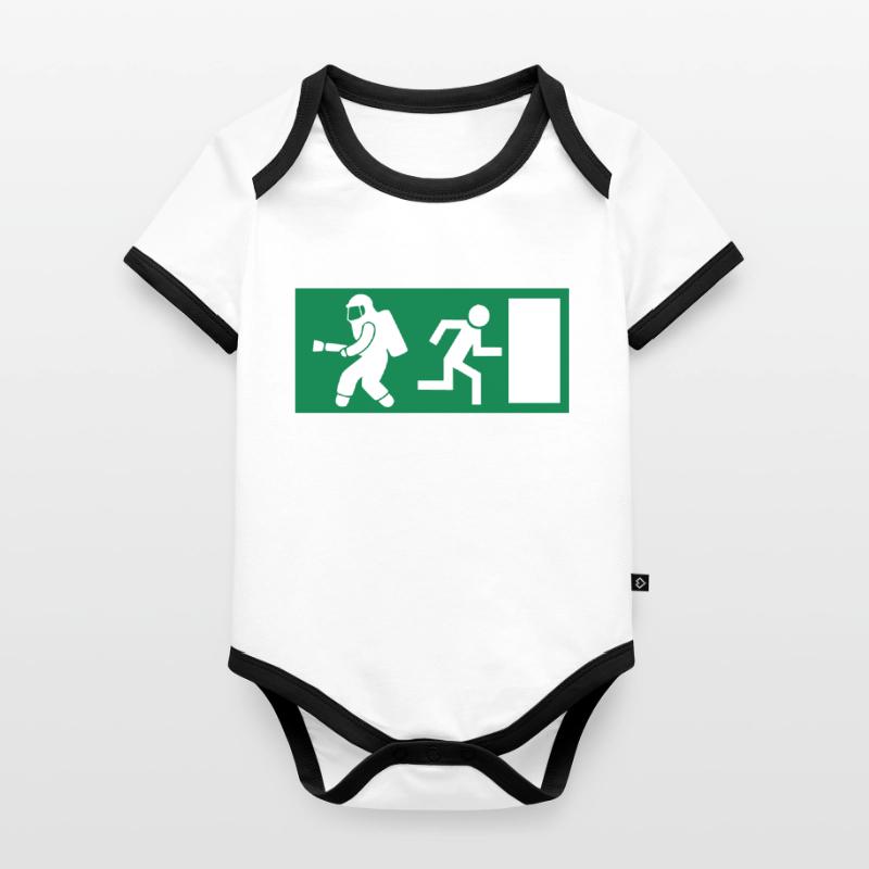 Firefighter Exit Emergency Exit Organic Baby Contrasting Bodysuit