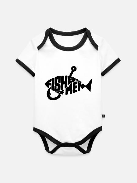 Fishers - Baby Bio-Kurzarm-Kontrastbody - Weiß/Schwarz