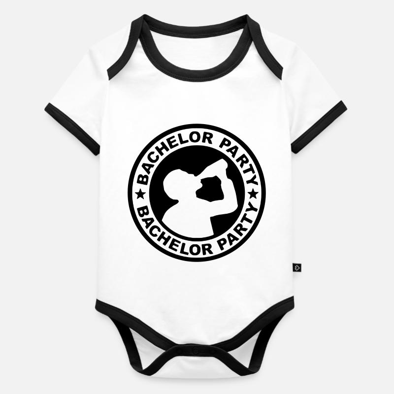 bachelor2 - Organic Baby Contrasting Bodysuit - white/black
