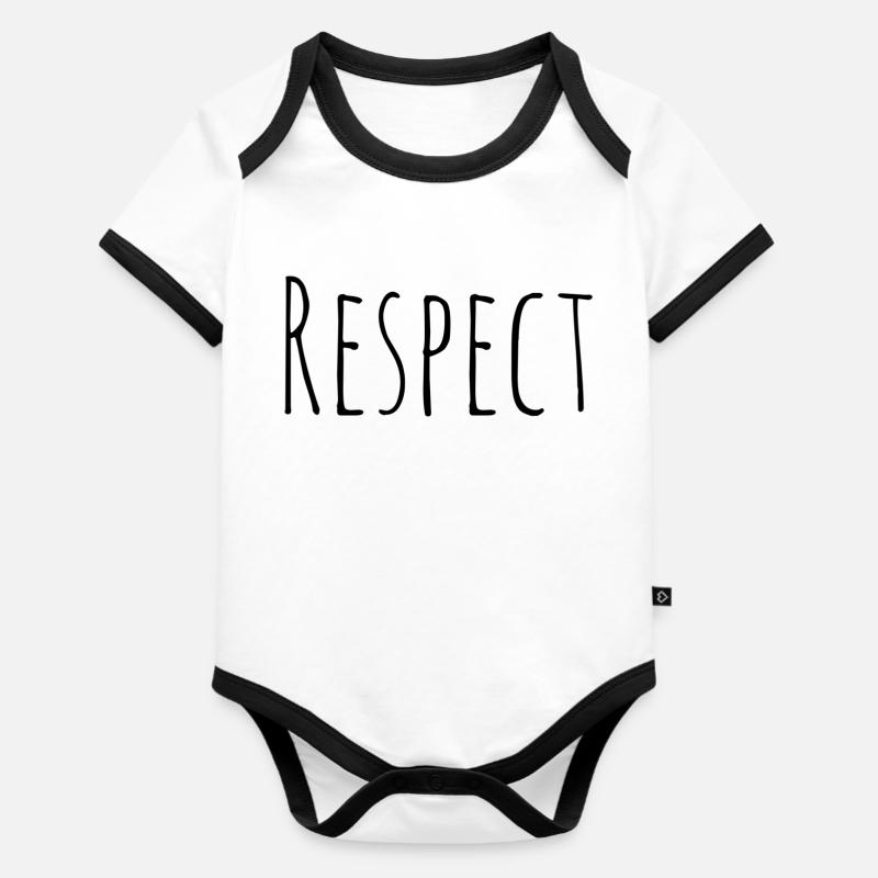 Respect - Body Bébé bio contrasté manches courtes - blanc/noir 