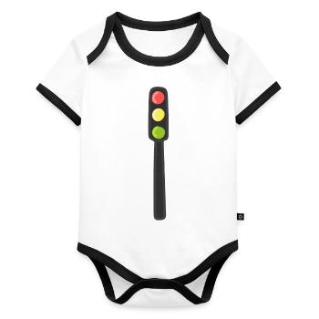 Traffic light - Organic Baby Contrasting Bodysuit - white/black  - Front