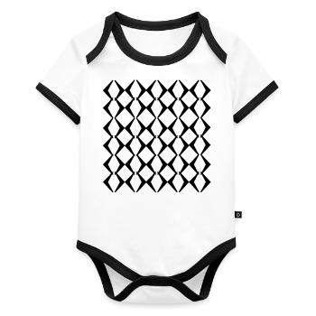 Mode Uni - Body Bébé bio contrasté manches courtes - blanc/noir  - Devant