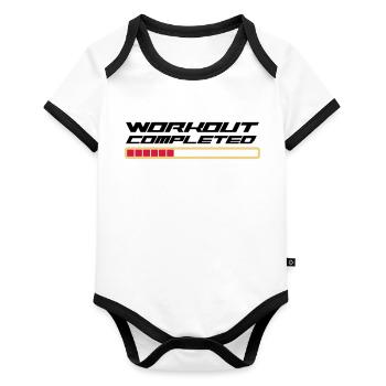 Workout complete - Organic Baby Contrasting Bodysuit - white/black  - Front