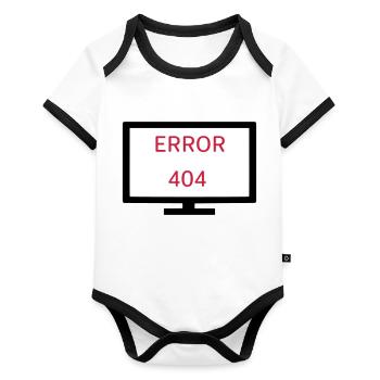 Error informático 404 - Body contraste para bebé de tejido orgánico - blanca/negro  - delante