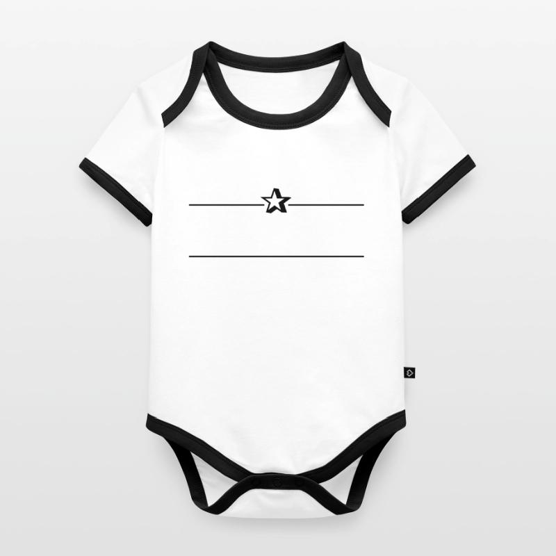 Text frame décor element for free text (1c) Organic Baby Contrasting Bodysuit