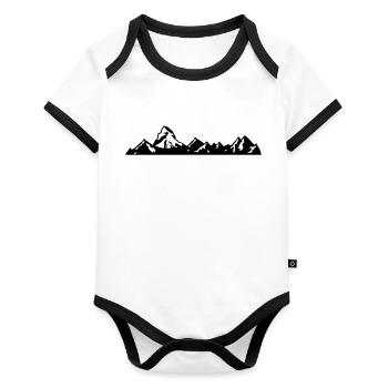 Switzerland - Matterhorn - zermatt - swiss - Organic Baby Contrasting Bodysuit - white/black  - Front