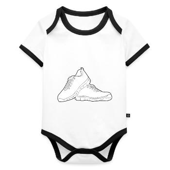 Running shoes Black Solid - Body Bébé bio contrasté manches courtes - blanc/noir  - Devant