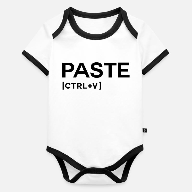 PASTE CTRL BLACK - Baby Bio-Kurzarm-Kontrastbody - Weiß/Schwarz