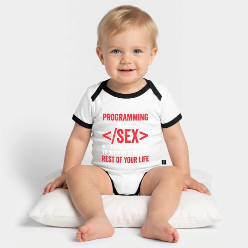 Debugging Programmierer Informatik Computer Nerd Baby Bio-Kurzarm-Kontrastbody