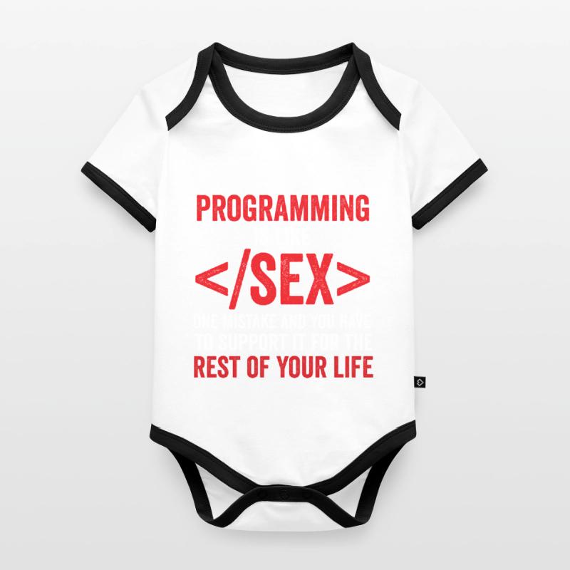Debugging Programmierer Informatik Computer Nerd Baby Bio-Kurzarm-Kontrastbody