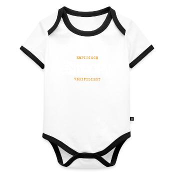 Entropie empirisch verifiziert - Baby Bio-Kurzarm-Kontrastbody - Weiß/Schwarz  - Vorne