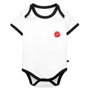 Pull D20 DiceEvolution - Body Bébé bio contrasté manches courtes - blanc/noir  - Devant
