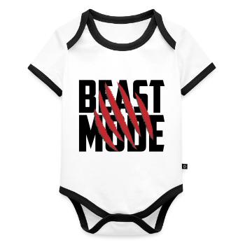 Les couleurs peuvent être modifiées | Mode Bête - Body Bébé bio contrasté manches courtes - blanc/noir  - Devant