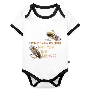 I know my shoes are open, but - Organic Baby Contrasting Bodysuit - white/black  - Front